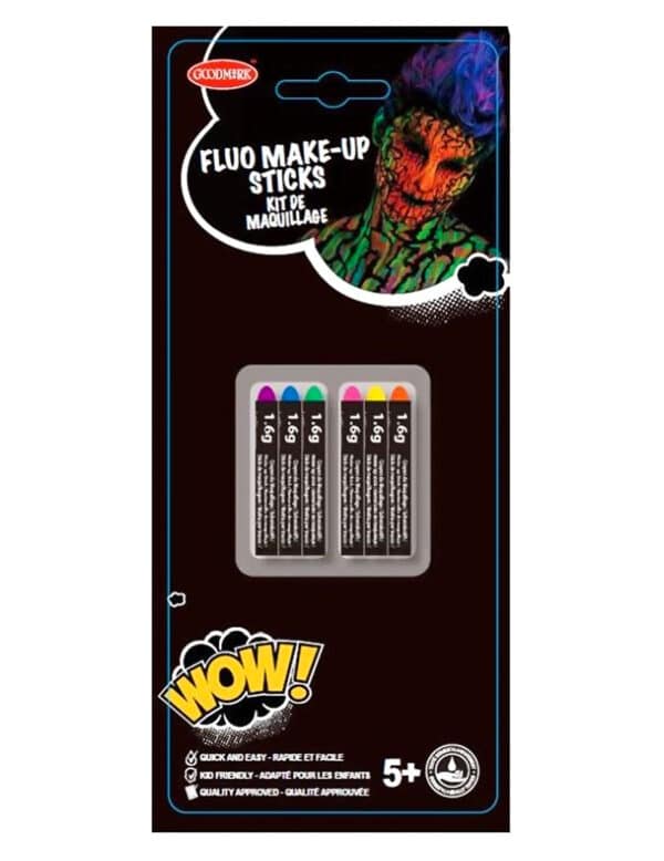 Make-Up Schmink-Stifte 6 Farben fluoreszierend bunt 7