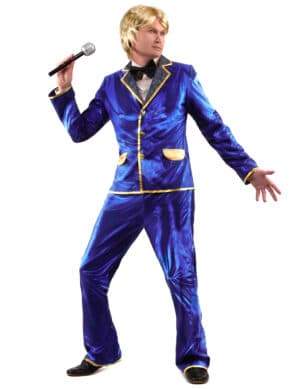 70er-Outfit Disco-Herrenkostüm blau-gold