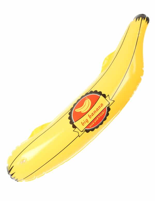 Aufblasbare Banane Party-Deko gelb-blau 73cm
