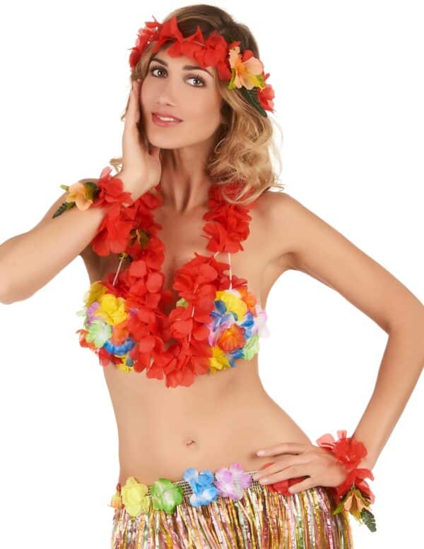 Blumen-Set Hawaii 3-teilig rot