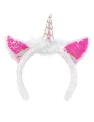 Einhorn-Haarreifen Kopfschmuck Accessoire rosa-weiss