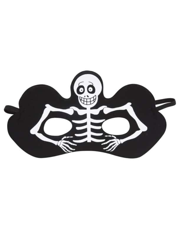 Freches Skelett Augenmaske für Halloween schwarz-weiss