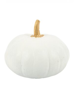 Halloween-Kürbis Raumdekoration weiss-gold 15cm