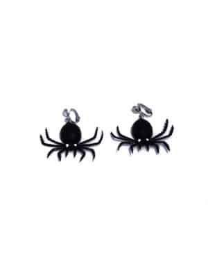 Halloween Ohrringe Spinnen Kostümaccessoire schwarz