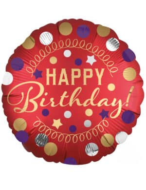 Happy Birthday-Aluminiumballon Partydeko rot 43 cm