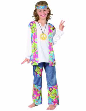 Hippie Kinderkostüm Flower Power Mädchenkostüm bunt