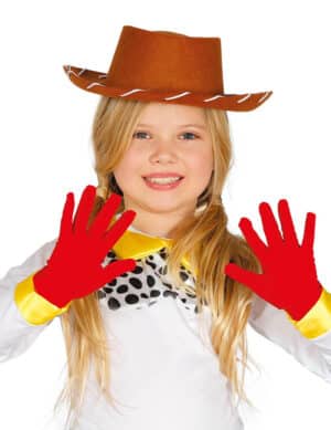 Kurze Kinder-Handschuhe Kostüm-Accessoire rot