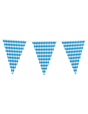 Bayrische-Wimpel-Girlande Raumdekoration blau-weiss