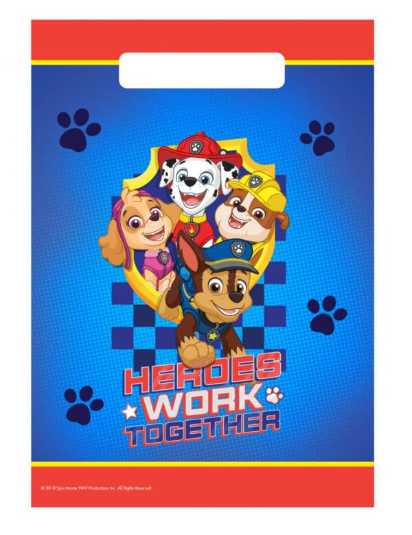 Paw Patrol-Geschenkbeutel 8 Stück blau-rot
