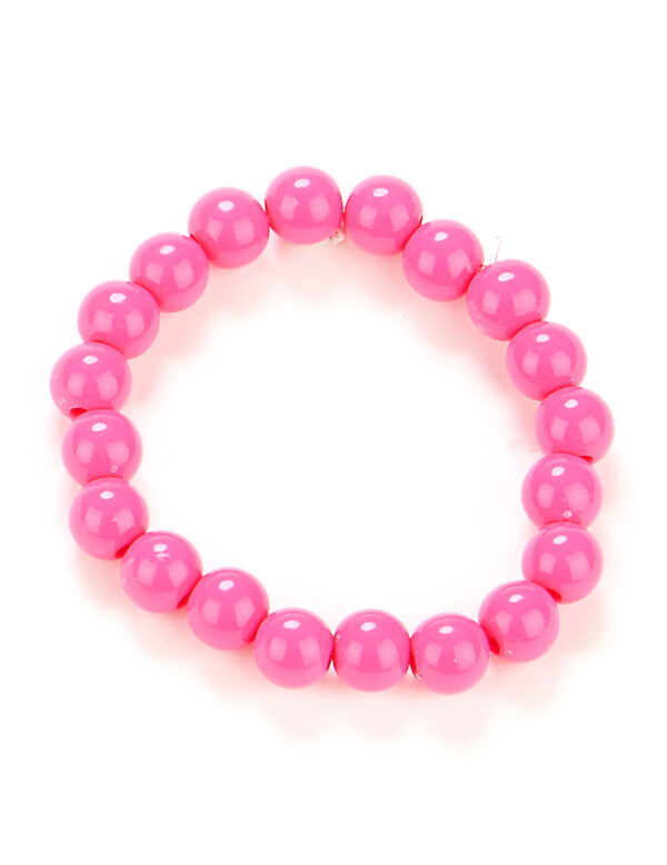 Perlenarmband für Erwachsene 80er Jahre rosa