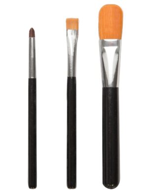 Pinsel-Set Make-up Zubehör 3-teilig schwarz-silberfarben
