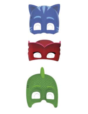 PJ Masks-Pappmasken für Kinder Accessoire 6 Stück bunt