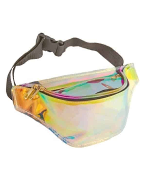 Schillernde 70er-Jahre Disco-Tasche für Erwachsene perlmuttfarben