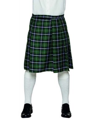 Schottischer Kilt Schottenrock für Herren grün-schwarz-weiss