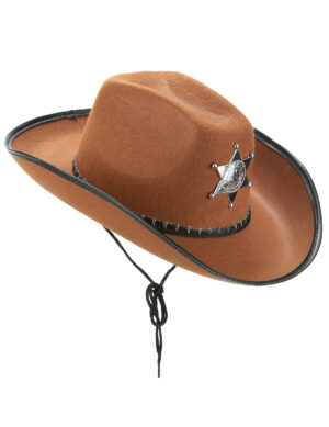 Sheriff Cowboy-Hut braun-schwarz