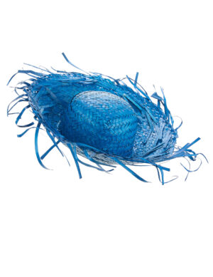 Strohhut Partyhut für Erwachsene blau